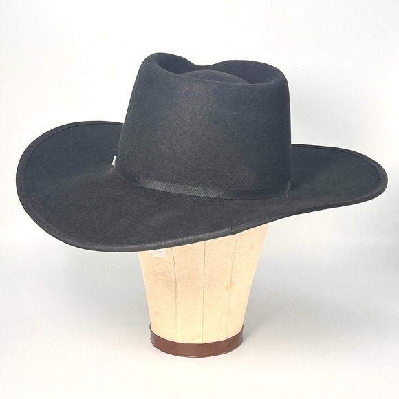 NEW Olive & Pique Black 100% Wool Cowboy Western Country Hat Adult L MSRP $104 main image 8